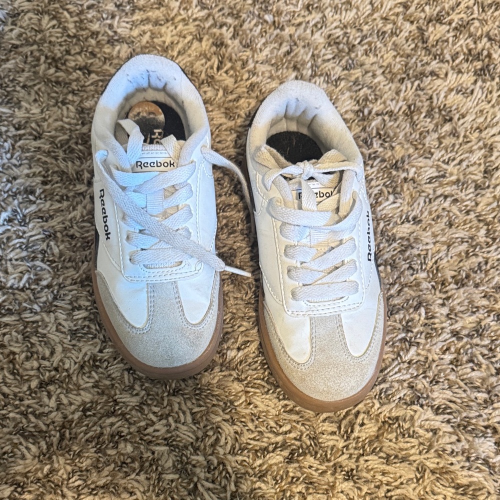 Reebok Kids White and Tan Sneakers
